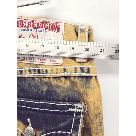 True Religion Joey Super T Jeans Mens 42 Blue Orange Tie Dye 100% Cotton Pockets - Picture 13 of 14